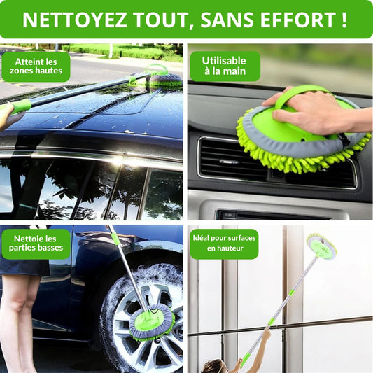 AutoClean Pro™ – Brosse télescopique anti-rayures